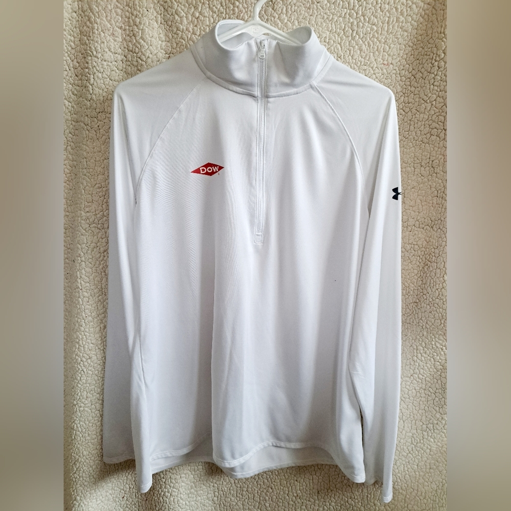 Mens Under Armour White Long Sleeve Heat Gear Top